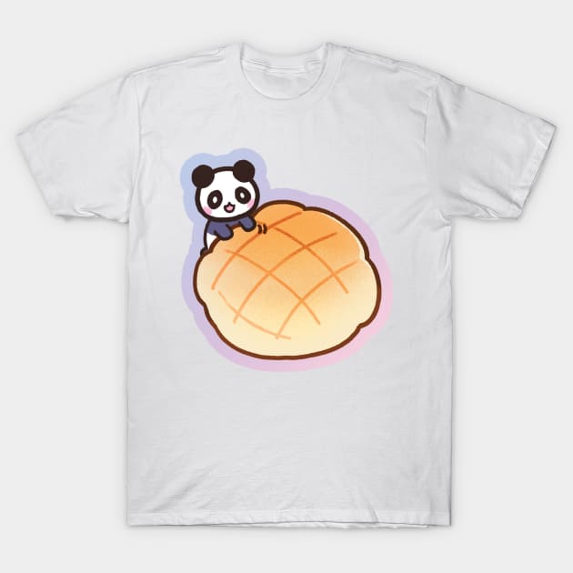 panda melon pan melon bread kawaii T-Shirt by mushopea